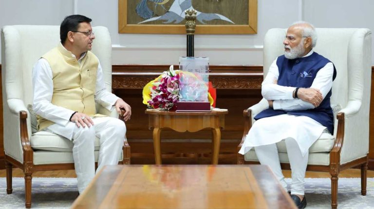 सीएम धामी ने की प्रधानमंत्री नरेंद्र मोदी से शिष्टाचार भेंट,