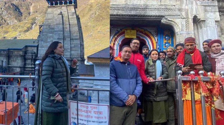बदरीनाथ-केदारनाथ दर्शन के लिए पहुंची अभिनेत्री रानी मुखर्जी, की पूजा