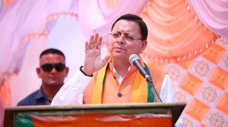 सीएम धामी का जोशीमठ में रोड शो, भाजपा प्रत्याशी अनिल