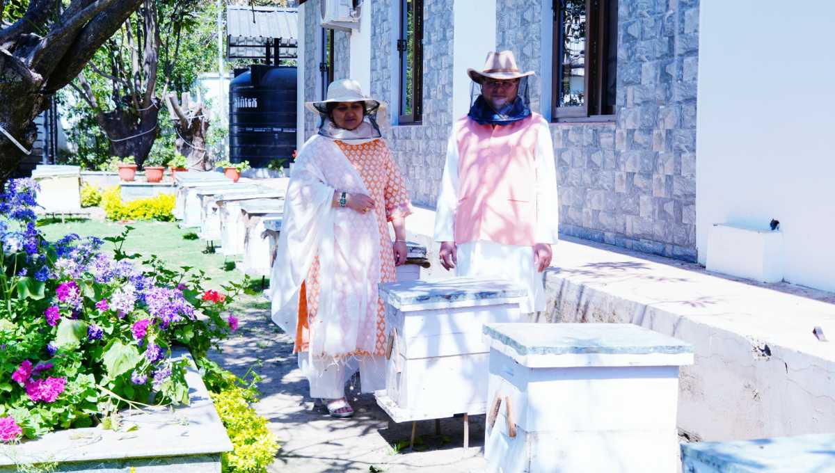 मुख्यमंत्री आवास परिसर में शहद निष्कासन का कार्य किया गया,