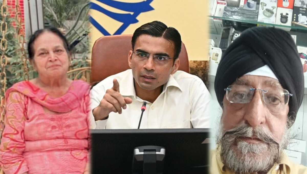 पीड़ित बुजुर्ग सरदार परमजीत सिंह व उनकी पत्नी अमरजीत कौर