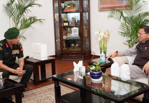 मुख्यमंत्री धामी से उप सेना प्रमुख लेफ्टिनेंट जनरल राजीव घई